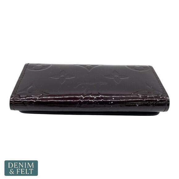 Louis Vuitton Vernis 4 Key Holder Amarante Monogram Patent Leather Wallet - Picture 7 of 16